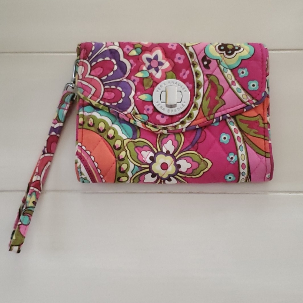 Retired Pink Swirls Vera Bradley Wristlet Wallet